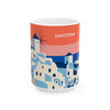 Santorini Skyline Mug – Greek Island Vintage Travel Ceramic Coffee Cup