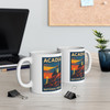 Acadia Lighthouse Sunset Mug – Vintage National Park Travel Ceramic Coffee Cup