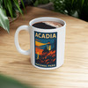Acadia Lighthouse Sunset Mug – Vintage National Park Travel Ceramic Coffee Cup