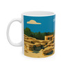 Crete Travel Poster Mug – Palace of Knossos Vintage Ceramic Coffee Cup