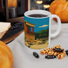 Crete Travel Poster Mug – Palace of Knossos Vintage Ceramic Coffee Cup