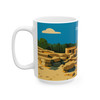 Crete Travel Poster Mug – Palace of Knossos Vintage Ceramic Coffee Cup