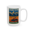 Grand Teton Bison Mug – Vintage National Park Travel Poster Coffee Cup