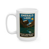 Emerald Lake Rocky Mountain Mug – Vintage National Park Poster Coffee Cup