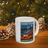 Grand Teton Elk Mug – Vintage National Park Travel Poster Coffee Cup