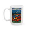Grand Teton Elk Mug – Vintage National Park Travel Poster Coffee Cup