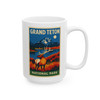Grand Teton Elk Mug – Vintage National Park Travel Poster Coffee Cup
