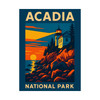 Acadia Lighthouse Poster – Maine Coast Vintage Travel Wall Art (Matte, Unframed)
