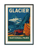 Glacier National Park Vintage Travel Poster – Red Bus Matte Vertical Wall Print (Unframed)
