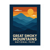 Great Smoky Mountains National Park Vintage Poster – Retro Sunset Matte Vertical Wall Art (Unframed)