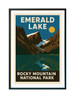 Emerald Lake Rocky Mountain National Park Poster – Vintage Alpine Matte Vertical Wall Art (Unframed)