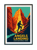 Angels Landing Zion National Park Poster – Vintage Hiking Trail Matte Wall Art (Unframed)