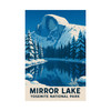 Mirror Lake Yosemite Poster – Winter Half Dome Matte National Park Wall Art (Unframed)