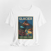 Glacier National Park Vintage Poster T-Shirt – Mountain Goat & Wildflower Scenic Tee