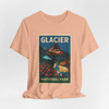 Glacier National Park Vintage Poster T-Shirt – Mountain Goat & Wildflower Scenic Tee