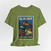 Glacier National Park Vintage Poster T-Shirt – Mountain Goat & Wildflower Scenic Tee