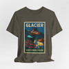 Glacier National Park Vintage Poster T-Shirt – Mountain Goat & Wildflower Scenic Tee
