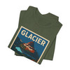 Glacier National Park Vintage Poster T-Shirt – Mountain Goat & Wildflower Scenic Tee