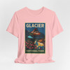 Glacier National Park Vintage Poster T-Shirt – Mountain Goat & Wildflower Scenic Tee