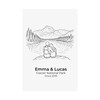 Personalized Glacier National Park Couple Print | Custom Names & Date Mountain Line Art Wall Art