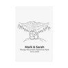 Personalized Rocky Mountain Couple Print | Custom Names & Date Minimalist Mountain Wall Art