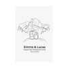 Personalized Yosemite Half Dome Couple Print | Custom Names & Date Minimalist Wall Art