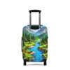 Elastic luggage cover with zipper and handle openings