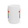 Junior Ranger Pop It style National Parks ceramic mug with colorful rainbow adventure badge design