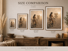 Desert rider wall art displayed in a warm modern living room as adventure-inspired home decor.