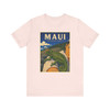 Maui Upcountry Hawaii chameleon T-shirt featuring vintage-inspired MOMENT No. 004 artwork with a Jackson's chameleon resting on an arm.