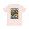 Brooks Camp Katmai National Park Alaska bear T-shirt featuring vintage-inspired MOMENT No. 006 artwork with brown bears and wild salmon along the river.
