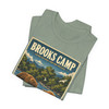 Sage Brooks Camp Katmai National Park Alaska bear T-shirt featuring vintage-inspired MOMENT No. 006 artwork with brown bears and wild salmon along the river.
