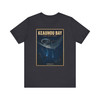 Keauhou Bay Kona Coast Hawaii manta ray T-shirt featuring vintage-inspired MOMENT No. 008 artwork with manta rays and divers in illuminated nighttime ocean water.