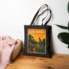 Black cotton canvas Louisiana Bayou tote bag featuring MOMENT No. 002 alligator artwork.