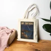 Natural cotton canvas Dry Tortugas National Park tote bag featuring MOMENT No. 003 shark and nighttime fishing artwork.