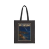 Black cotton canvas Dry Tortugas National Park tote bag featuring MOMENT No. 003 shark and nighttime fishing artwork.