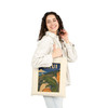 Natural cotton canvas Maui Upcountry Hawaii tote bag featuring MOMENT No. 004 Jackson's chameleon artwork.