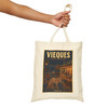Natural cotton canvas Vieques Island Puerto Rico tote bag featuring MOMENT No. 005 wild horse artwork.