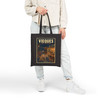 Black cotton canvas Vieques Island Puerto Rico tote bag featuring MOMENT No. 005 wild horse artwork.