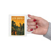 11 oz white ceramic Louisiana Bayou coffee mug featuring MOMENT No. 002 alligator artwork.