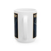 15 oz white ceramic Keauhou Bay Kona Hawaii coffee mug featuring MOMENT No. 008 manta ray night dive artwork.