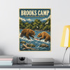 12 x 16 inch Brooks Camp Katmai Alaska matte poster featuring MOMENT No. 006 brown bear and salmon artwork.