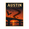 18 x 24 inch Austin Texas matte poster featuring MOMENT No. 007 Congress Avenue Bridge bat artwork.