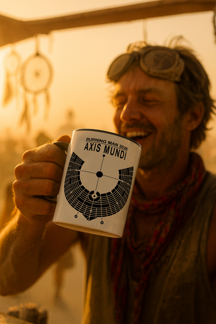 Burner coffee mug with burning map artwork