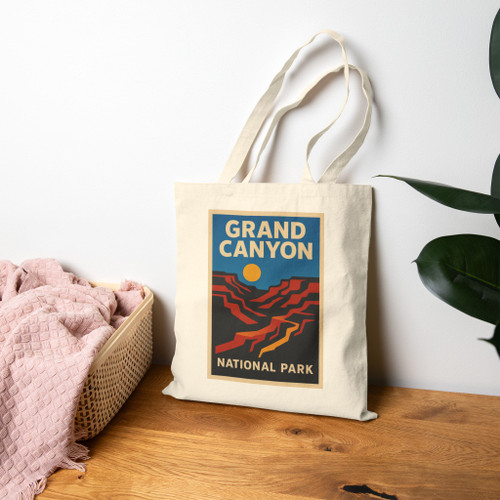 Grand Canyon Tote Bag – Retro Travel Art Vintage Canvas Carryall