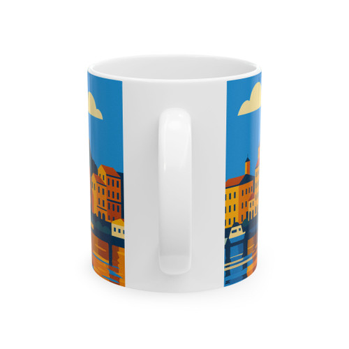 Corfu Coastal Skyline Mug – Greece Vintage Travel Ceramic Coffee Cup