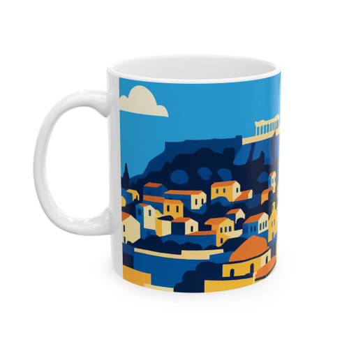 Athens Skyline Illustration Mug – Greek Cityscape Vintage Travel Ceramic Coffee Cup