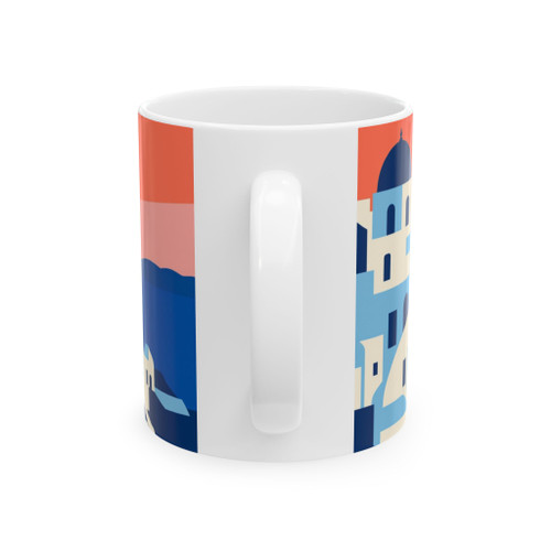 Santorini Skyline Mug – Greek Island Vintage Travel Ceramic Coffee Cup