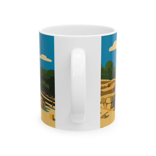 Crete Travel Poster Mug – Palace of Knossos Vintage Ceramic Coffee Cup