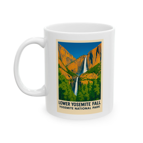 Lower Yosemite Fall Mug – Yosemite National Park Vintage Travel Poster Coffee Cup